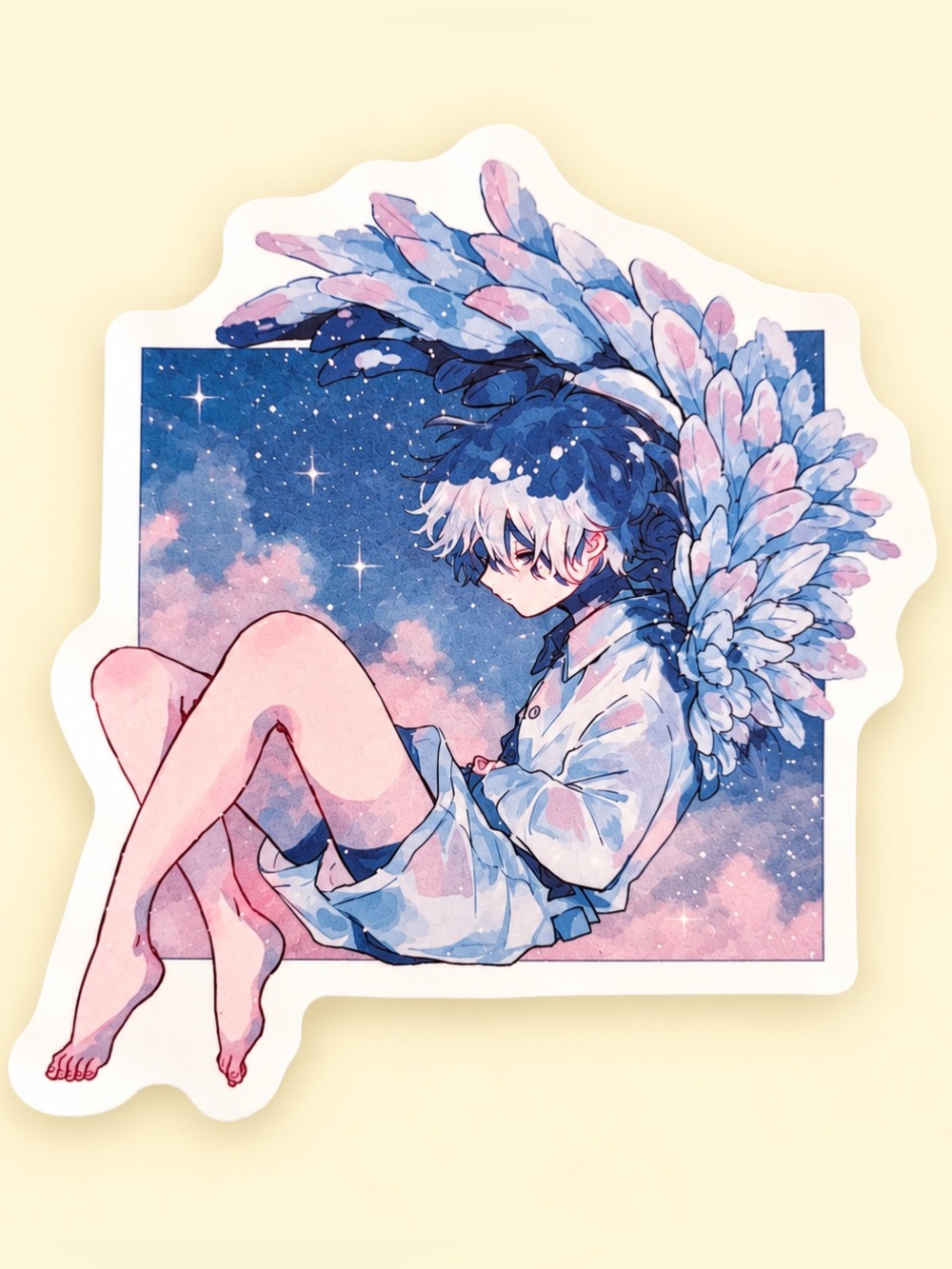 Amenojaku あめのじゃく | Angel Boy Anime Art | Vinyl Sticker
